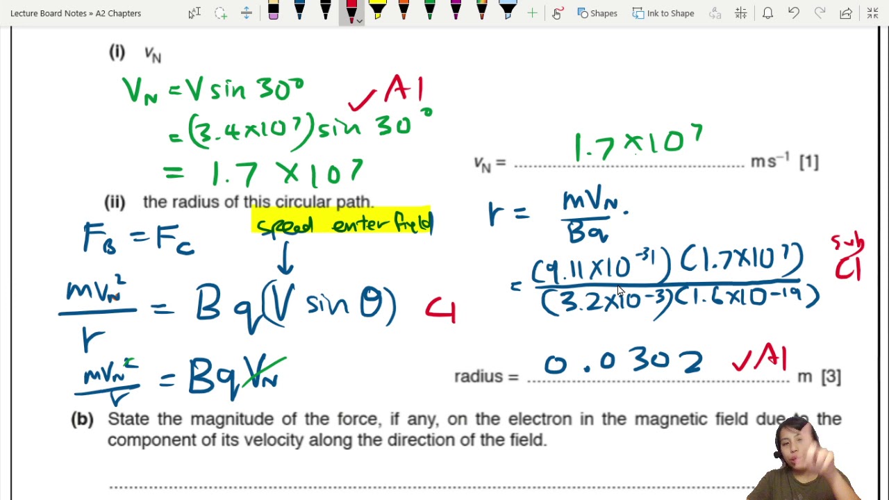 20.3a Ex3 MJ19 P42 Q8 Particle Helical Path | A2 Magnetic Fields | CAIE A Level 9702 Physics