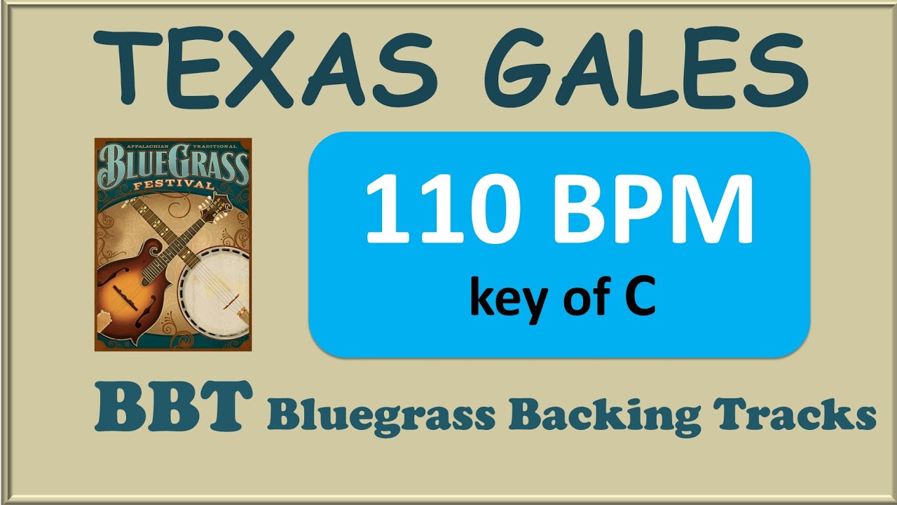 Texas Gales 110 BPM bluegrass backing track