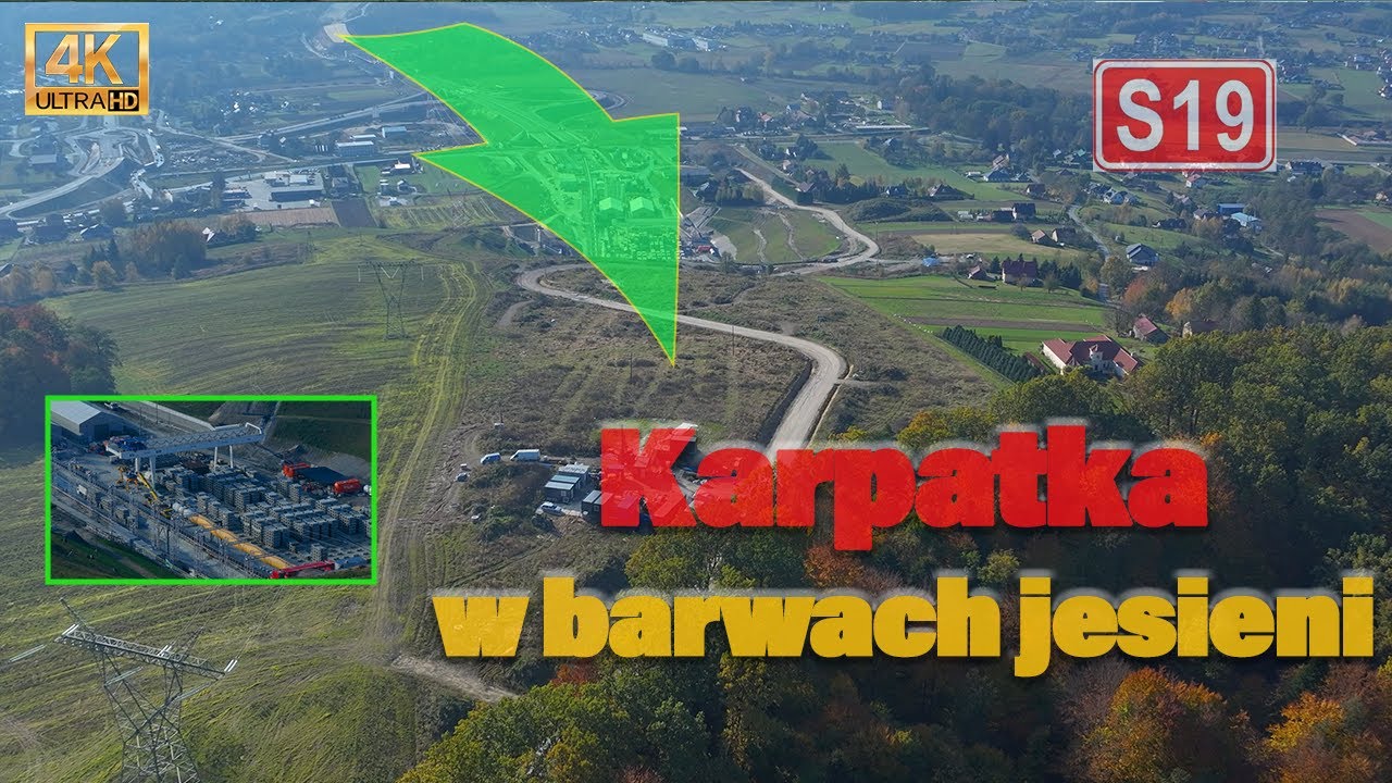 S19 TBM Karpatka w tunelu a wokół piękna jesień! Via Carpatia z drona w 4K