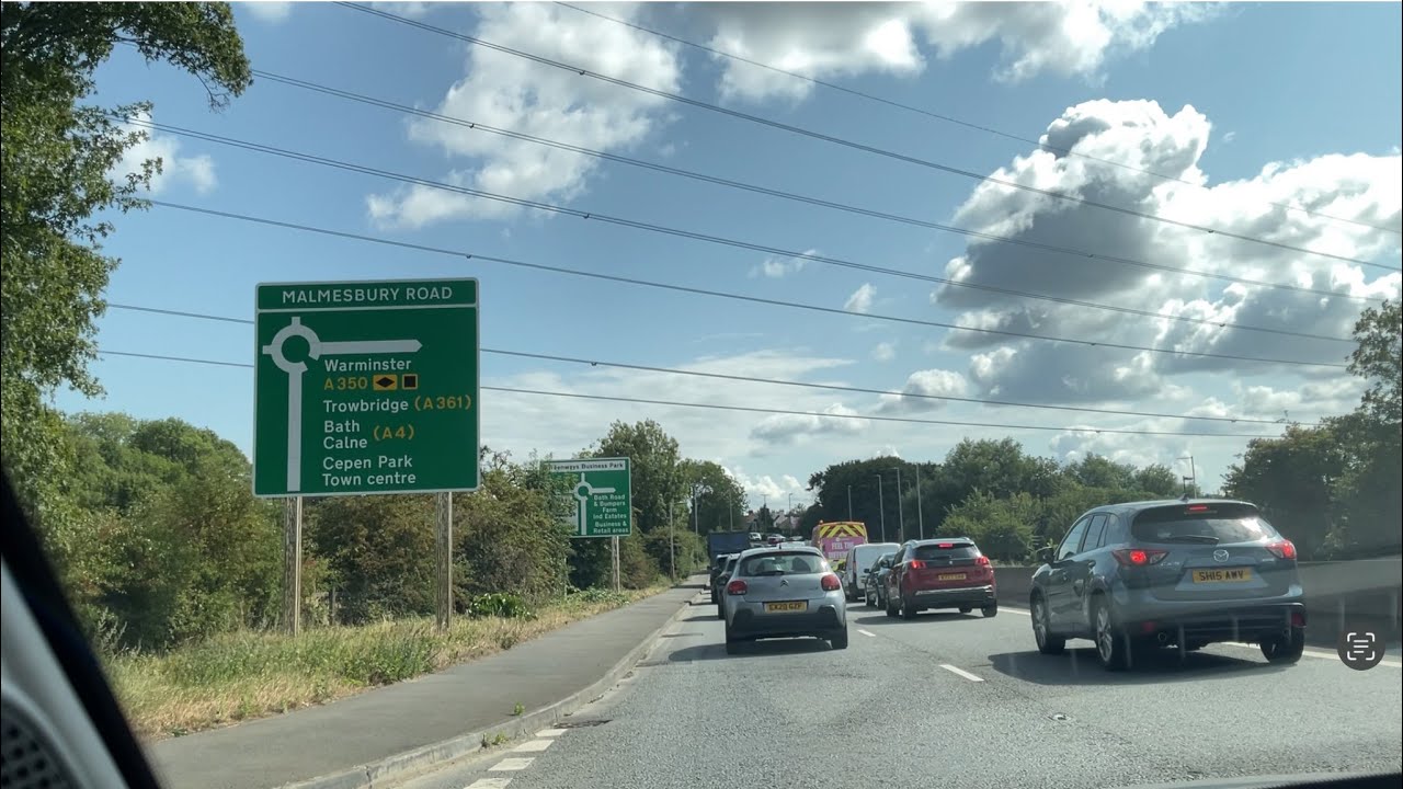 CHIPPENHAM TEST ROUTE; FROM BUMPERS FARMS THROUGH MALMESBURY ROUNDABOUT.