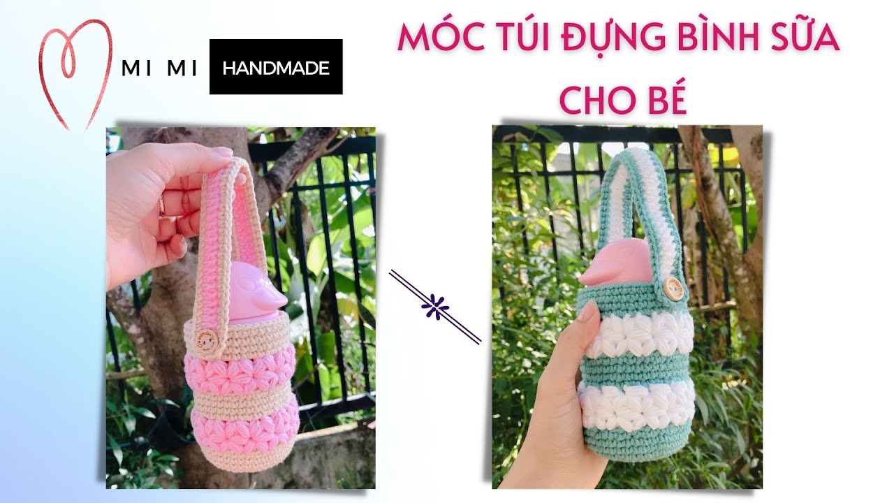 Móc Túi Đựng Bình Sữa & Nước Cho Bé & Mẹ 🍼 | Cute Crochet Jasmine Bottle Bags | Mimi Handmade