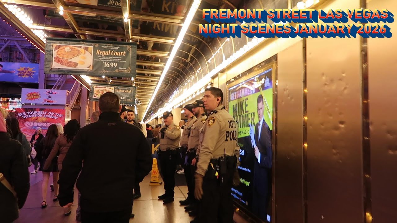 FREMONT STREET LAS VEGAS NIGHT SCENES JANUARY 2026