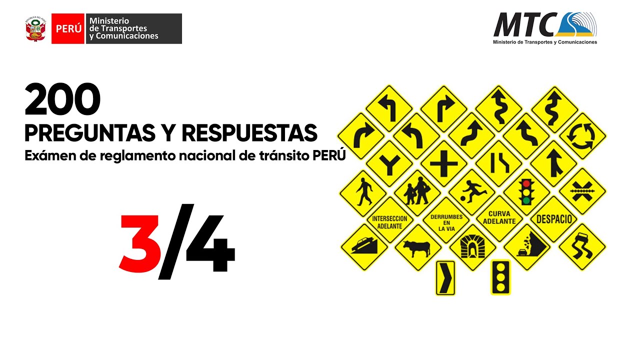 EXAMEN TEORICO DE CONDUCIR 🚘 - 200(Preguntas y Respuestas) Licencia de conducir A1 Touring MTC [3/4]