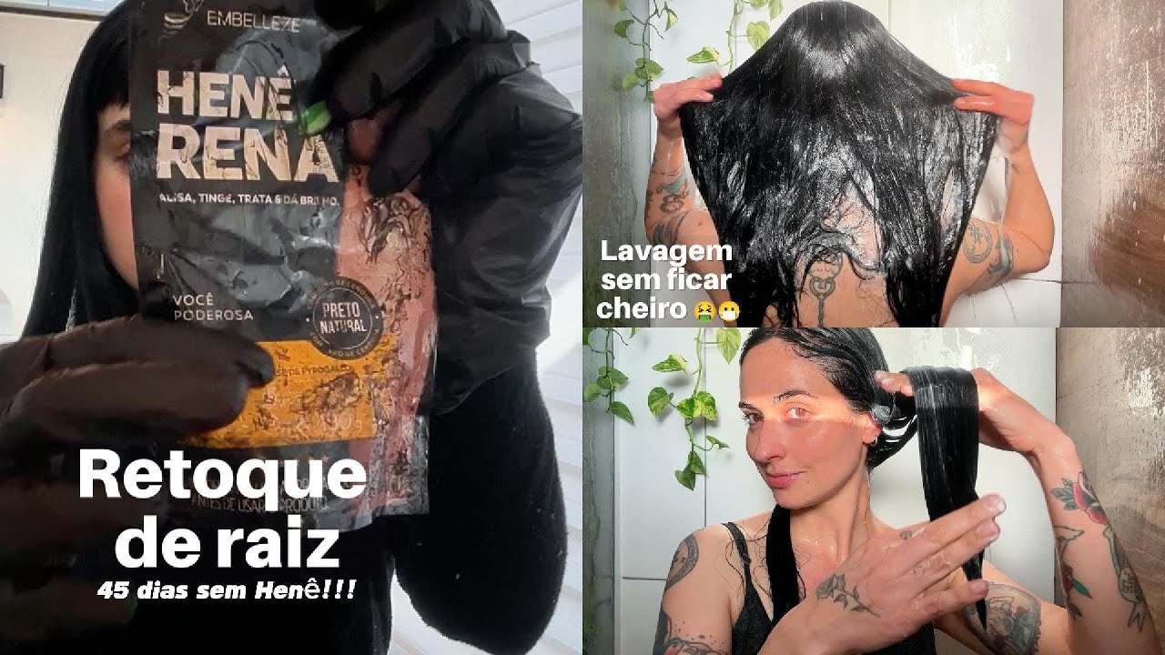 Aplicando Henê e fofocando com vocês 💅🖤 | 45 dias sem retocar a raiz!!!