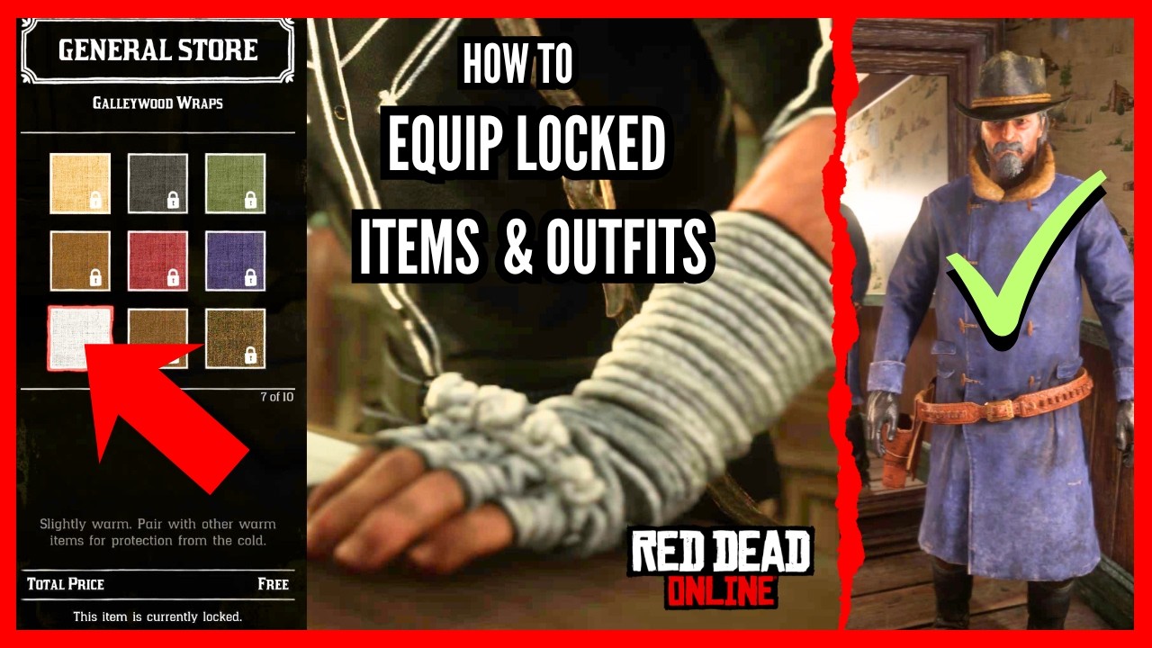 ГЛИТЧ НА ЭКИПИРОВКУ ЗАБЛОКИРОВАННЫХ ПРЕДМЕТОВ И КОСТЮМОВ // RED DEAD ONLINE