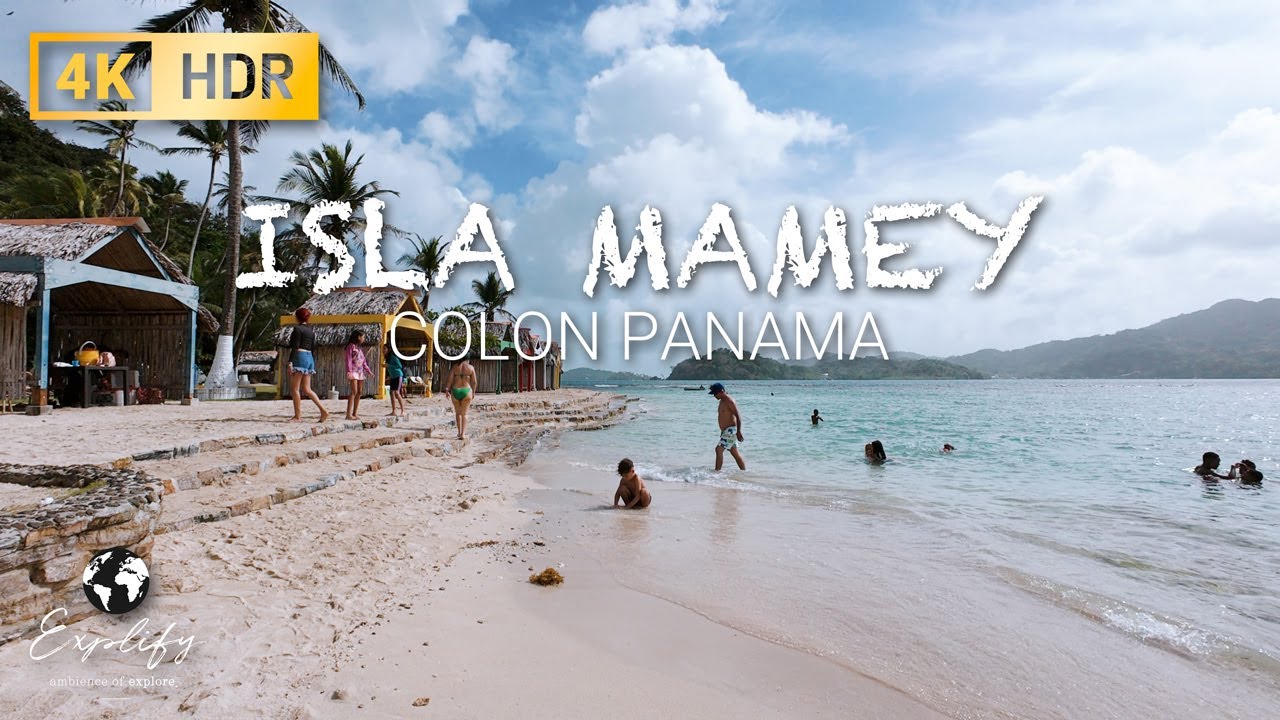 Isla Mamey, Colon, Panama | Walking Tour of Tropical beach island in Caribbean [4K, HDR, 60]