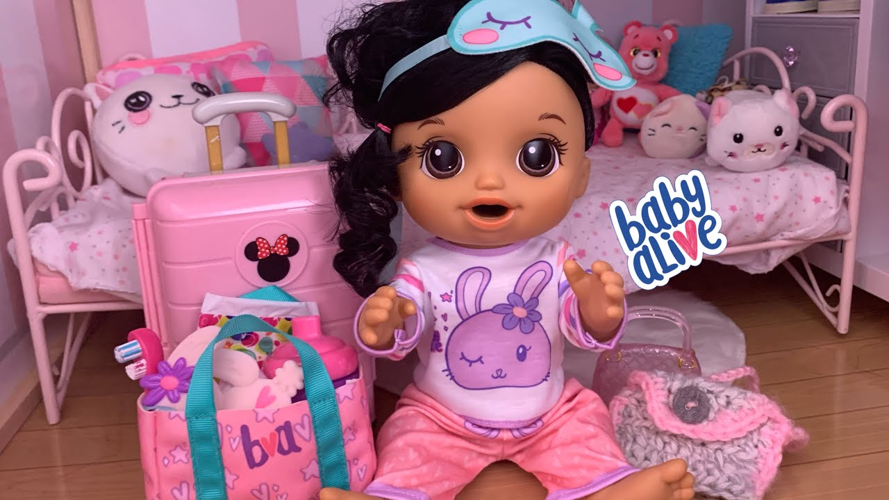 Packing Baby Alive Diaper bag and Suitcase for Sleepover