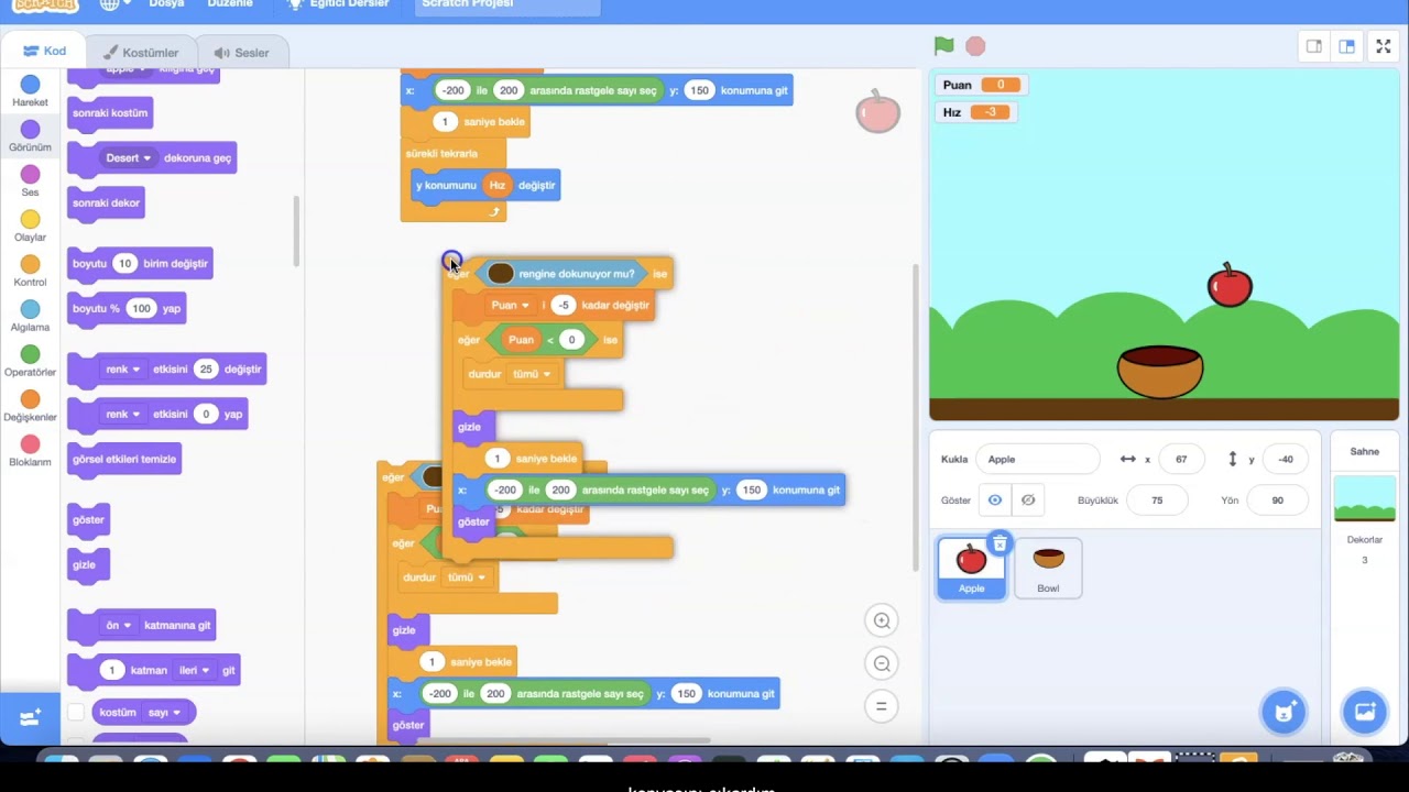Scratch İle Elma Toplama Oyunu ( Apple Picking Game with Scratch )