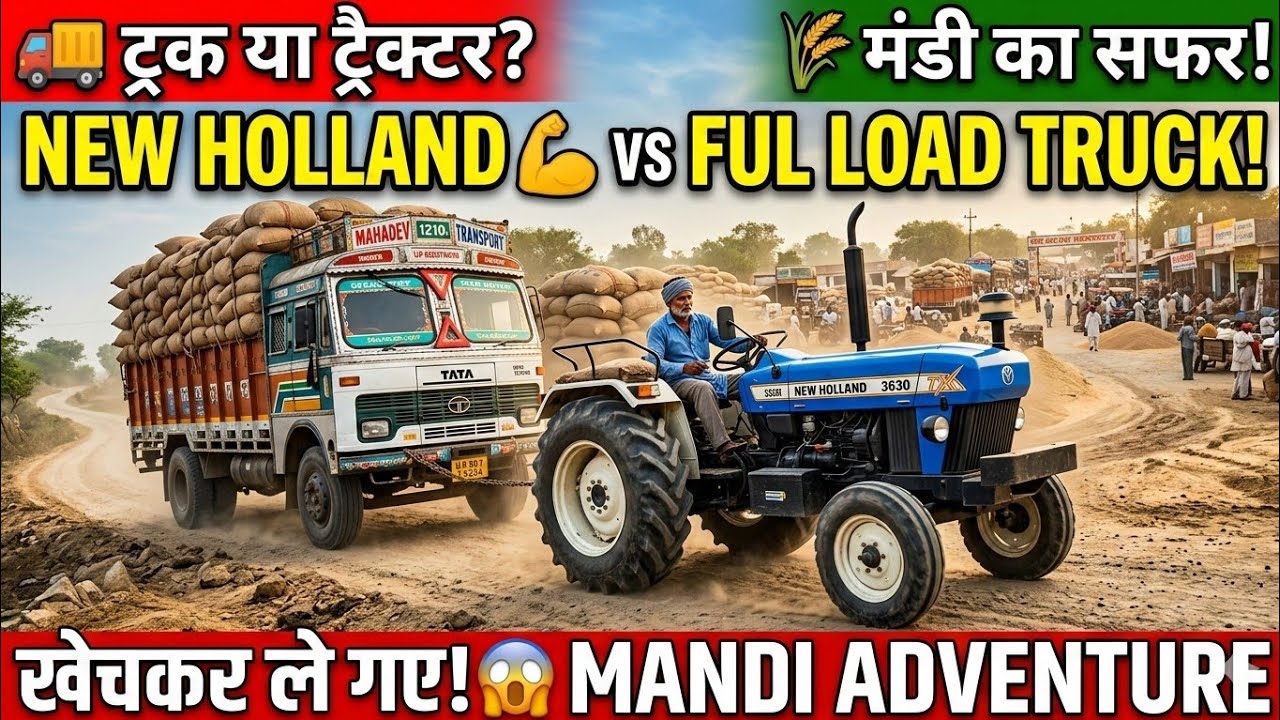 New Holland Power vs Heavy Truck! 🚜 Mandi Mein Anaj Bechna | Full Adventure Video 🌾