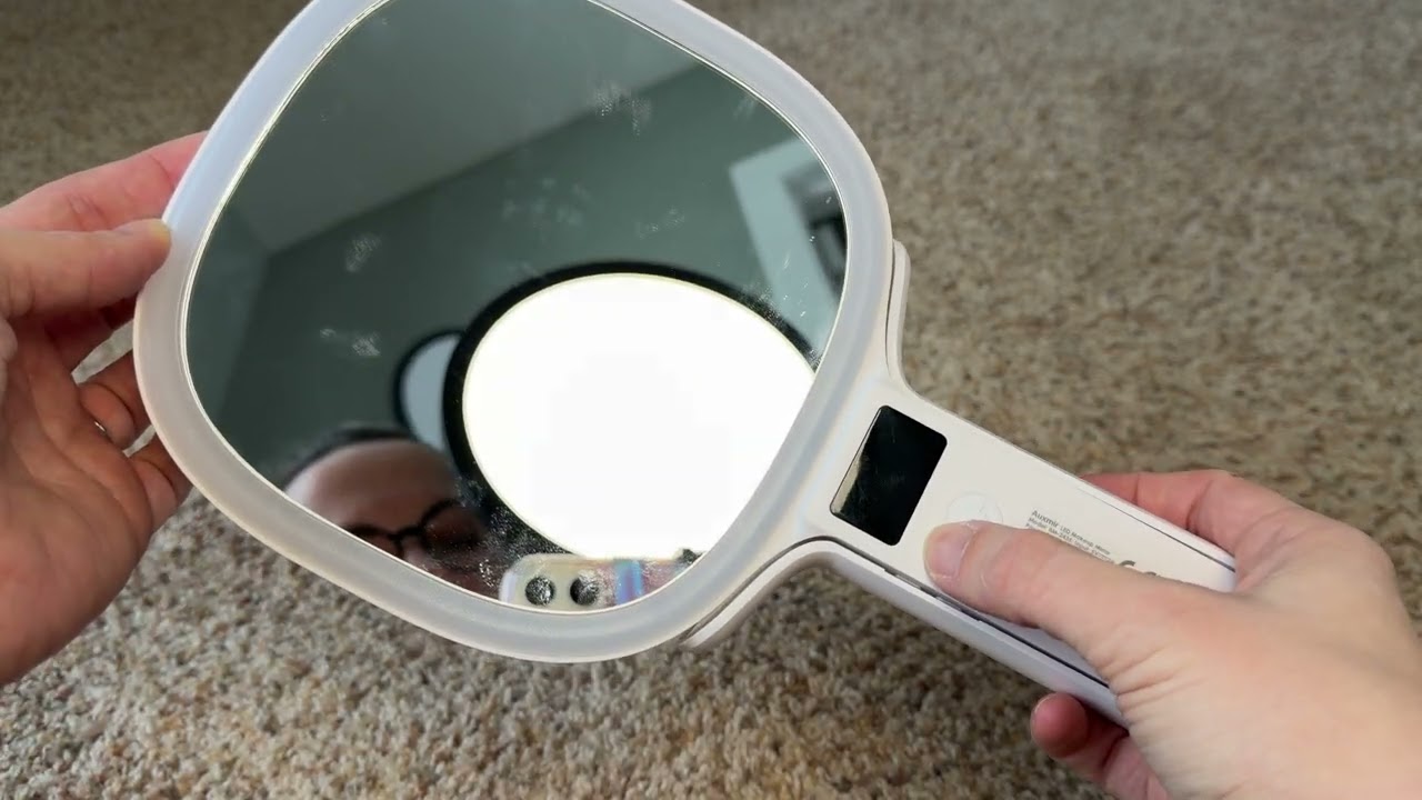 Double Sided Travel Makeup Mirror with light