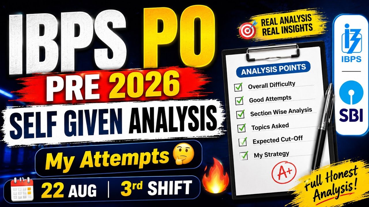 IBPS PO Pre 2026 Self Given Analysis, My Attempts🤔 22 Aug 3rd Shift 🔥 #ibpspo #ibpspo2026