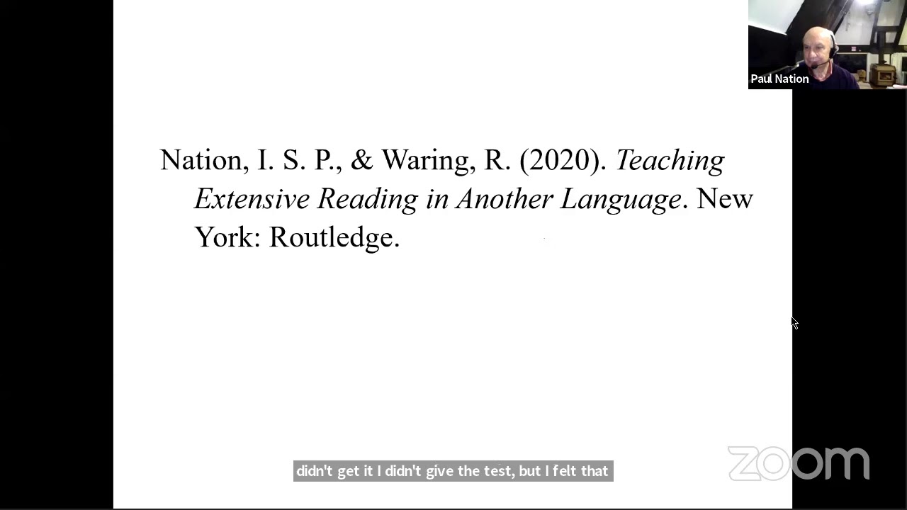 Paul Nation: Extensive reading and vocabulary learning &ndash; before and during reading