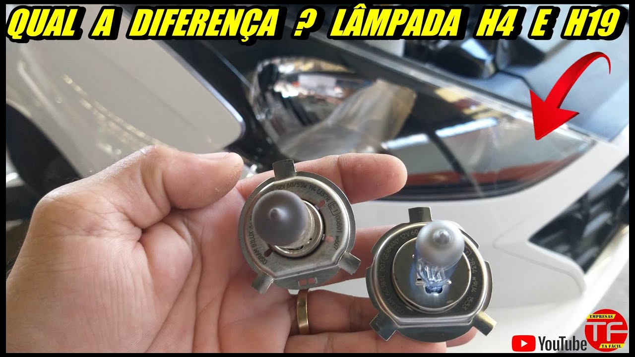 Qual a diferença entre as lâmpadas H4 e H19