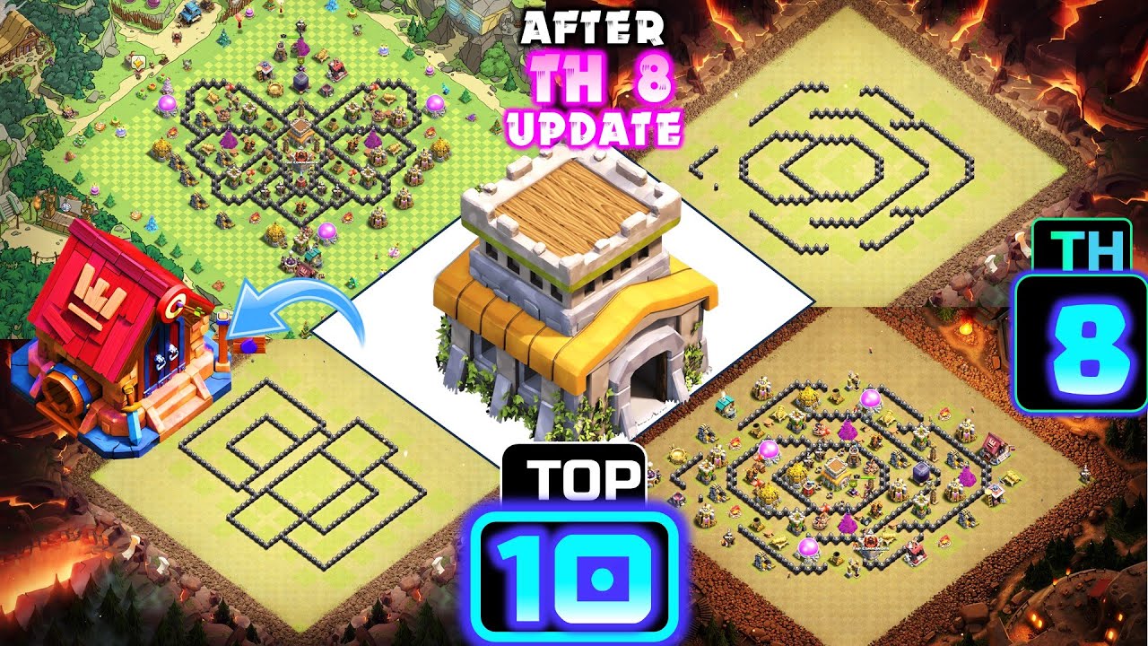 TH8 WAR BASE WITH LINK! Best TH8 anti 3 star war base 2025 COC TH8 CWL Base after update