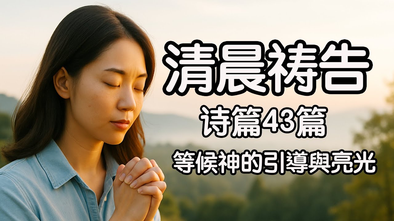 清晨祷告｜尋求祢的聲音 詩篇43篇清晨祷告｜等候神的引導與亮光 #清晨祷告#诗篇43篇#每日灵修#早晨祷告#圣经经文#诗篇朗读#清晨禱告 #詩篇禱告 #每日靈修