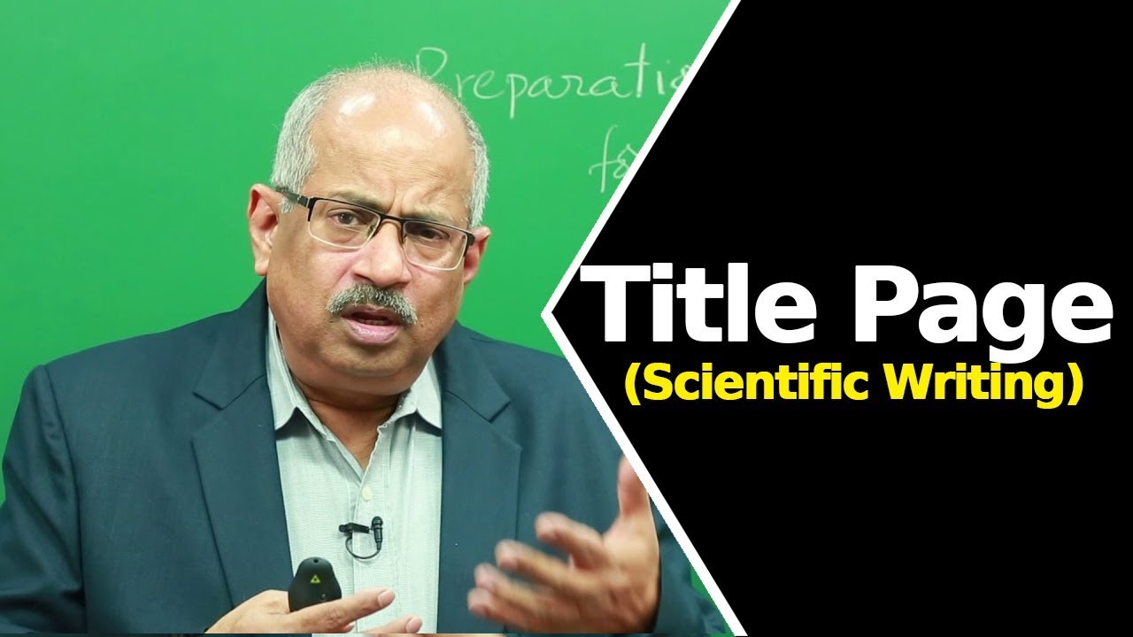 Title Page | Scientific Writing |