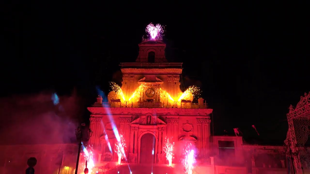 Palazzolo 10 Agosto 2024 Rientro San Sebastiano e Spettacolo Piromusicale Ditta FA. SI. MA. 4K