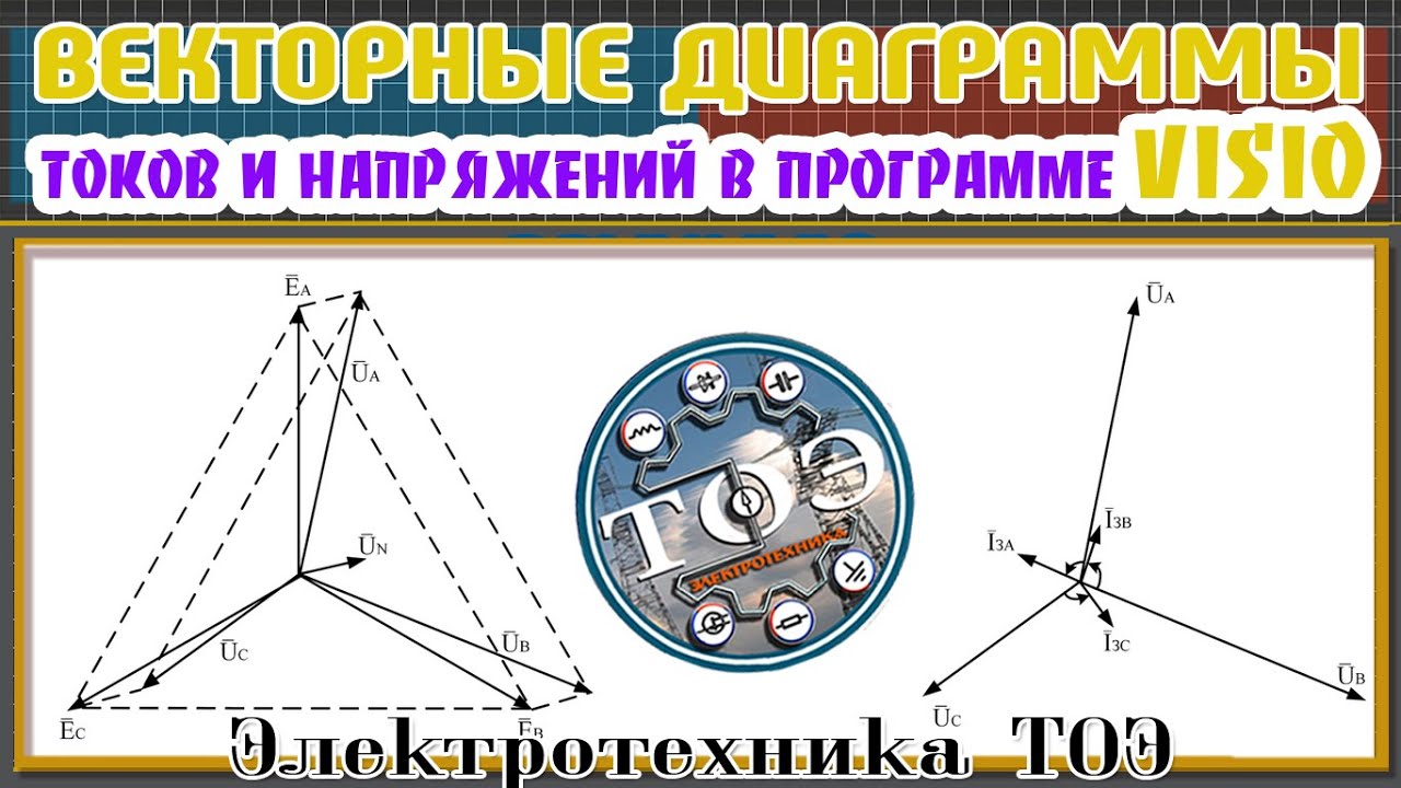 Векторные диаграммы Токов и Напряжений в программе Visio