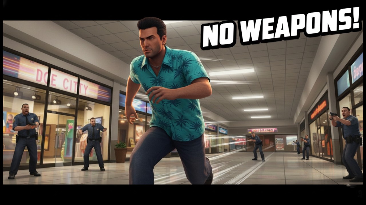 MALL OUT WITHOUT FIRING A BULLET | GTA VICE CITY NO WEAPON WALKTHROUGH