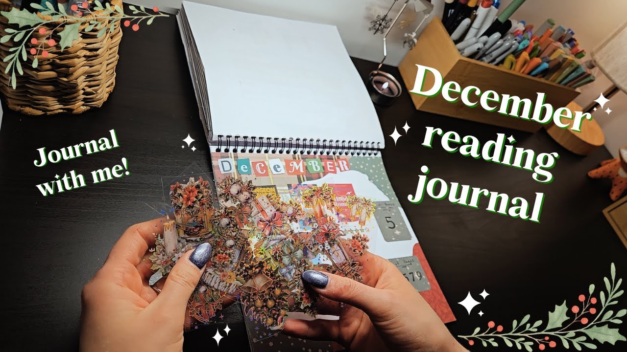 Setting up a festive spread for my December reading journal 📚🎄❄