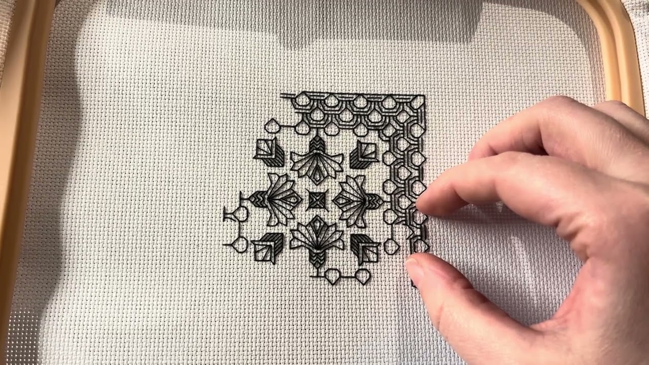 Stitch with me 2 Blackwork #backstitch #blackwork #stitching #sticken