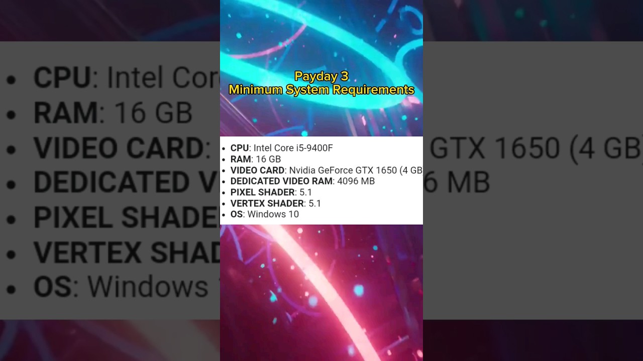 PAYDAY 3 System Requirements
