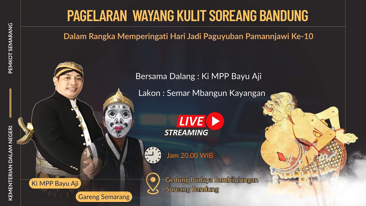 PAGELARAN WAYANG KULIT DALAM RANGKA HARI JADI PAMANNJAWI KE-10 BERSAMA DALANG KI MPP. BAYU AJI