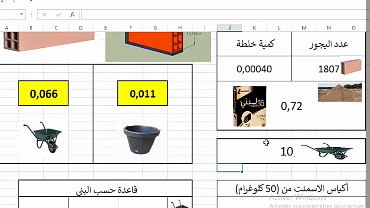 حساب خلطة المستعملة للبناء فقط