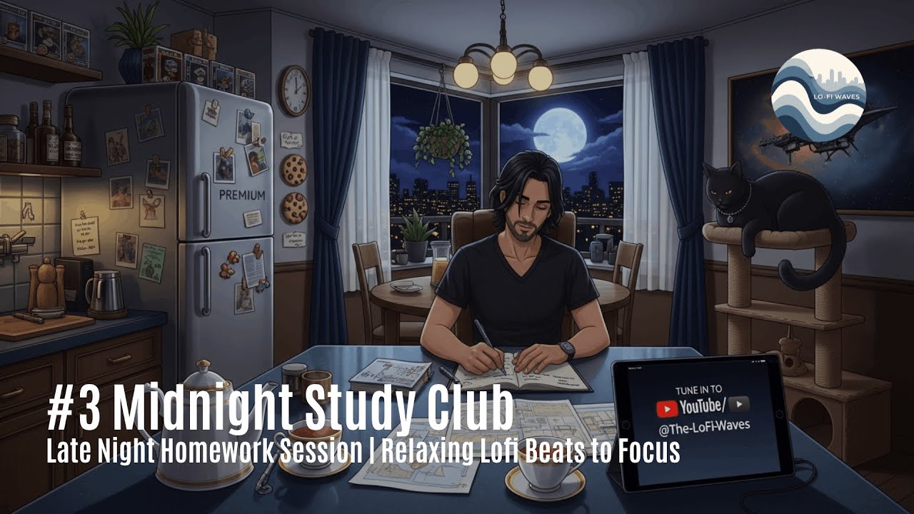 #3 Midnight Study Club - Late Night Homework Session - Relaxing Lofi Beats to Focus