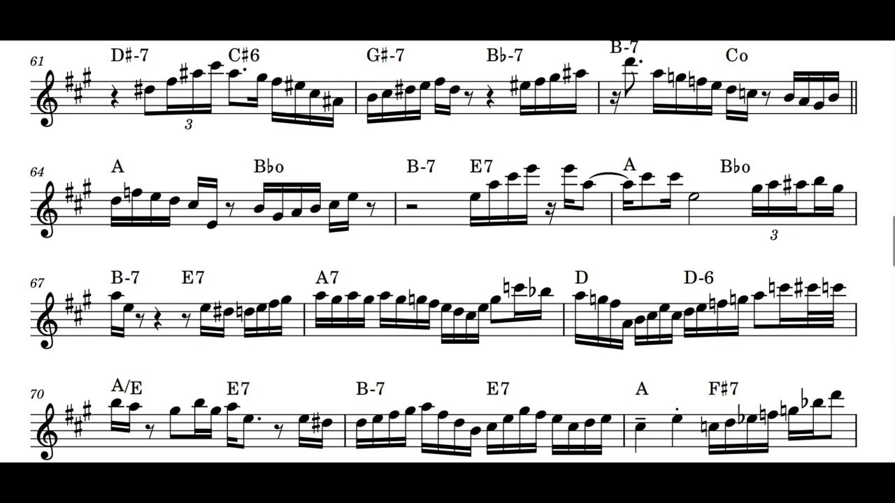 I Was Doing Alright, Dexter Gordon transcription