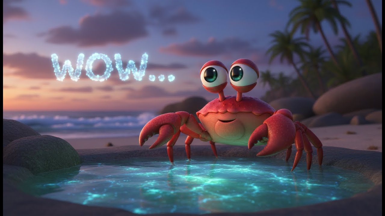 The Ocean Suddenly Lit Up Beneath Him… 🦀✨
