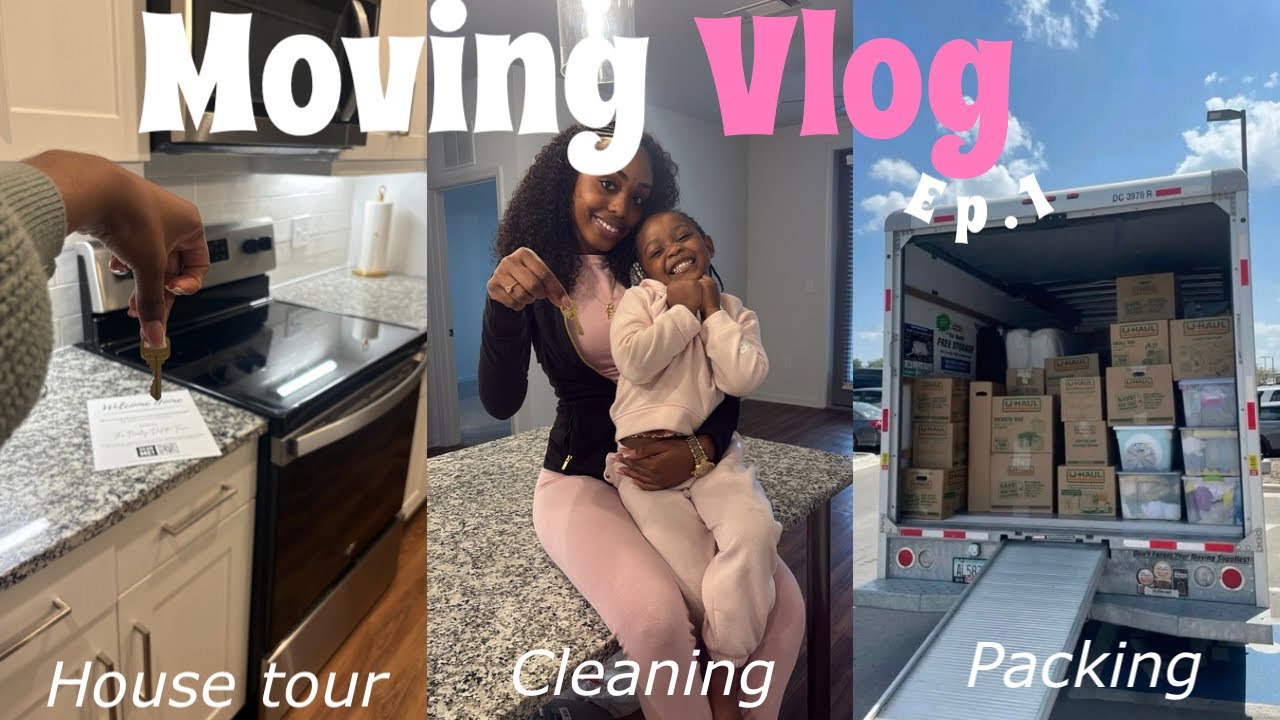 Moving Vlog |EP1: MOVING INTO MY FIRST APARTMENT AT 22! empty apartment tour + packing + cleaning