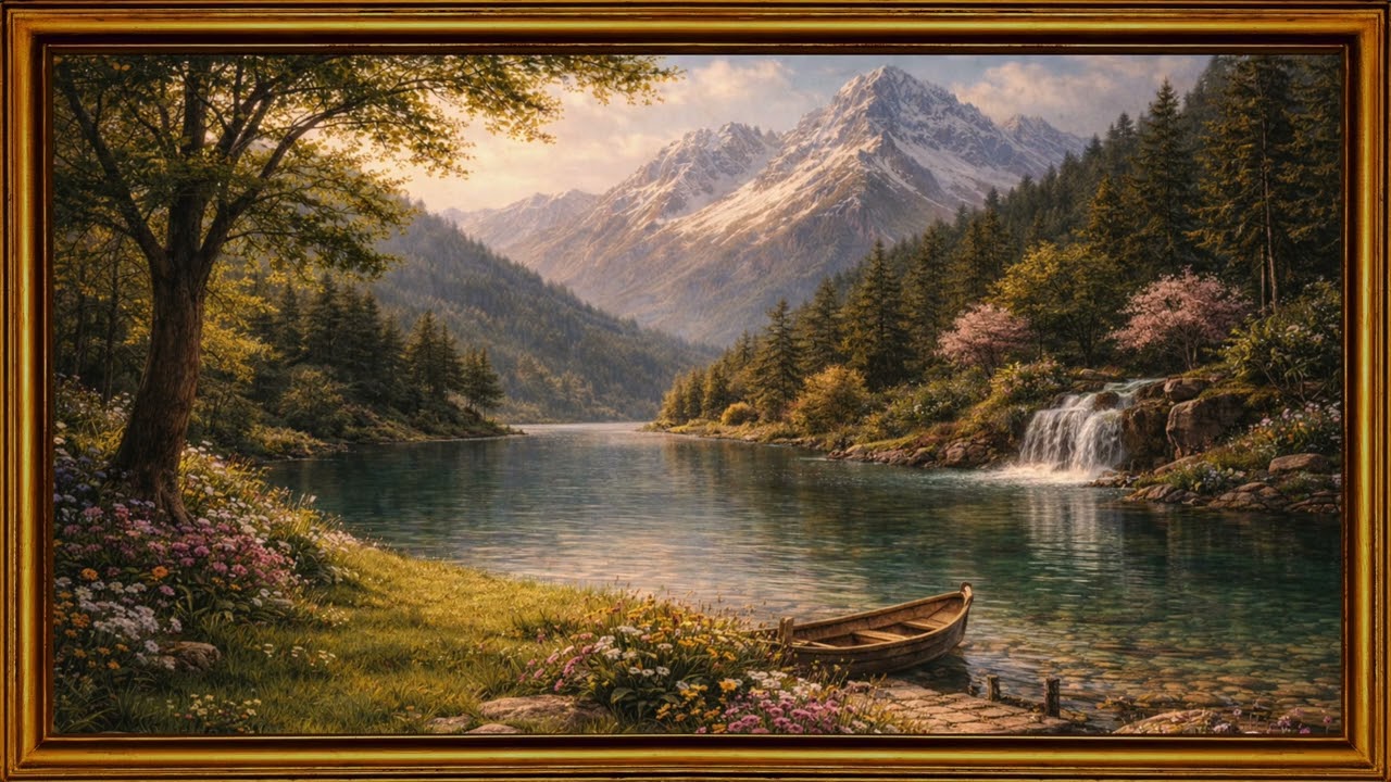 Classic Lake Landscape Painting 2 Hours | Relaxing Art for TV | 4K Ambient Wall Art