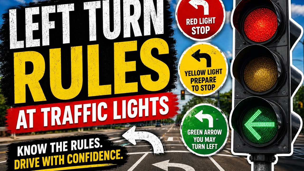 ICBC Left Turn Rules - How To Turn Left at Traffic Lights British Columbia #britishcolumbia #icbc