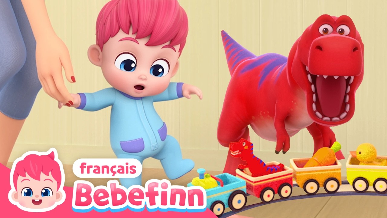 Marcher, marcher La + Chanson du T-Rex | +Comptines | Bebefinn en français 👶 Chansons pour Enfants