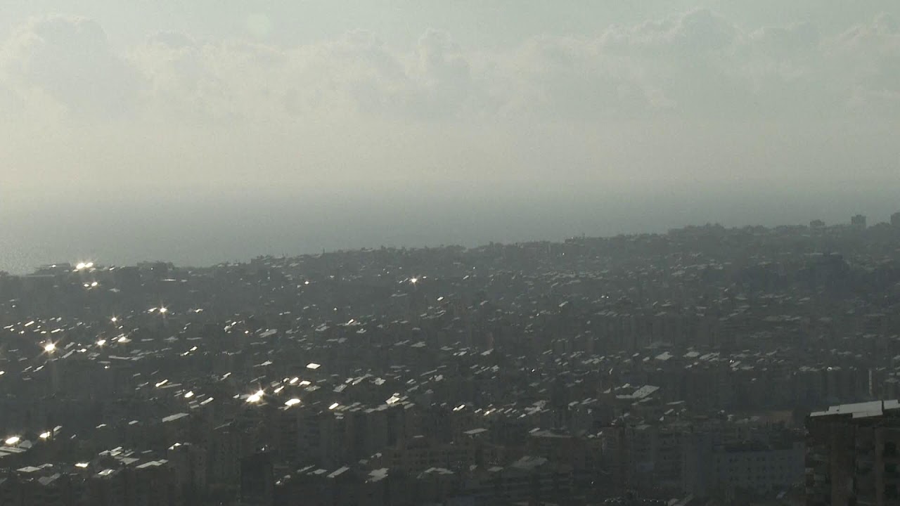 View of Dahiyeh as seen from Baabda, Lebanon after strike