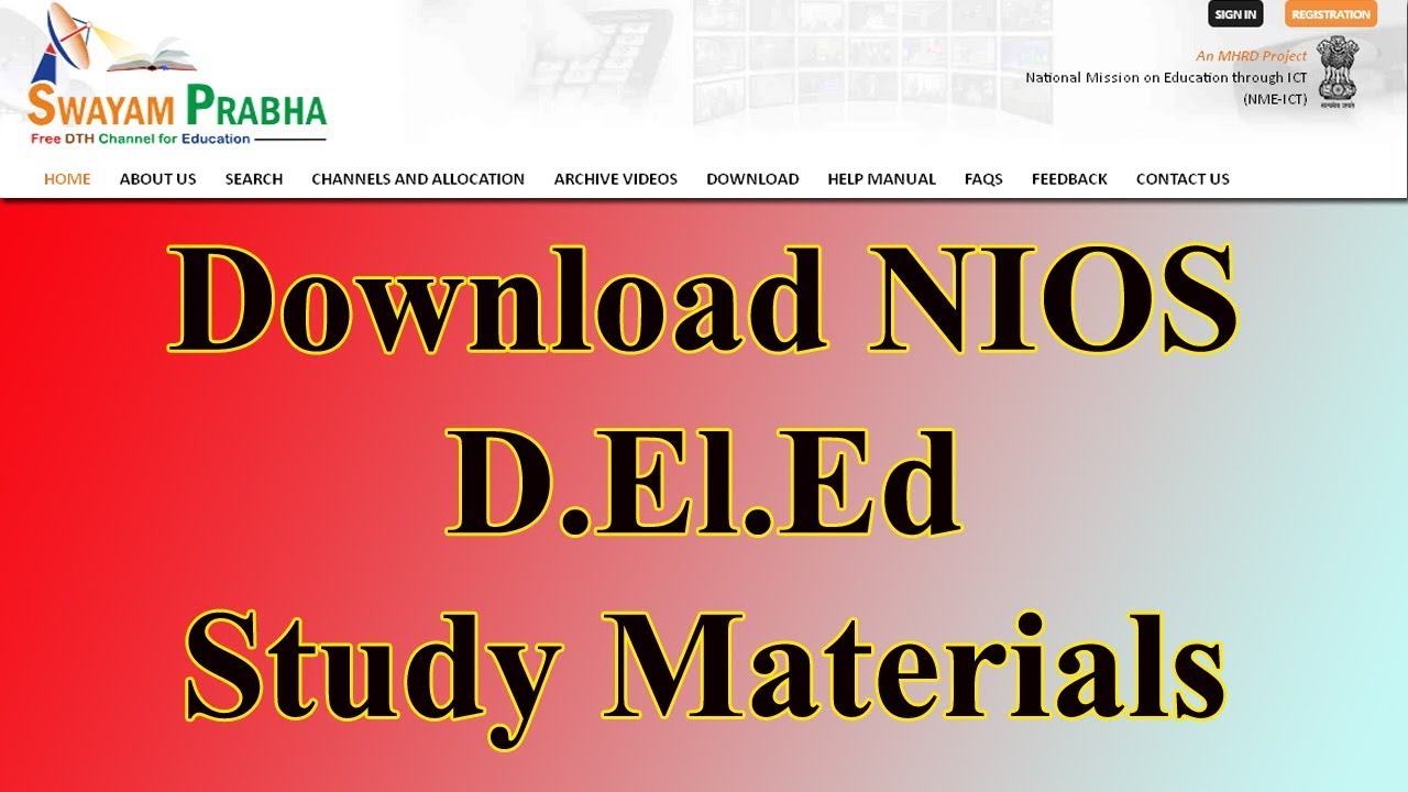 214. NIOS D.El.Ed Study Materials Download