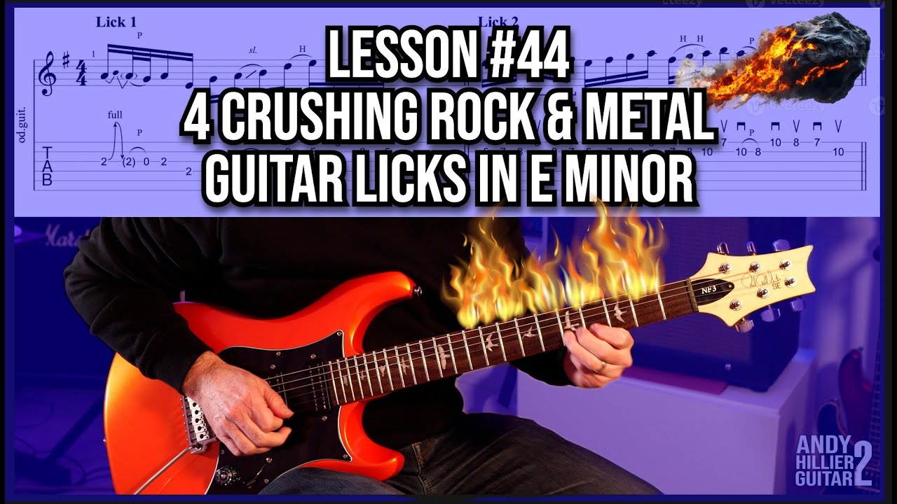 4 Crushing Rock & Metal Guitar Licks in E Minor | Lesson #44