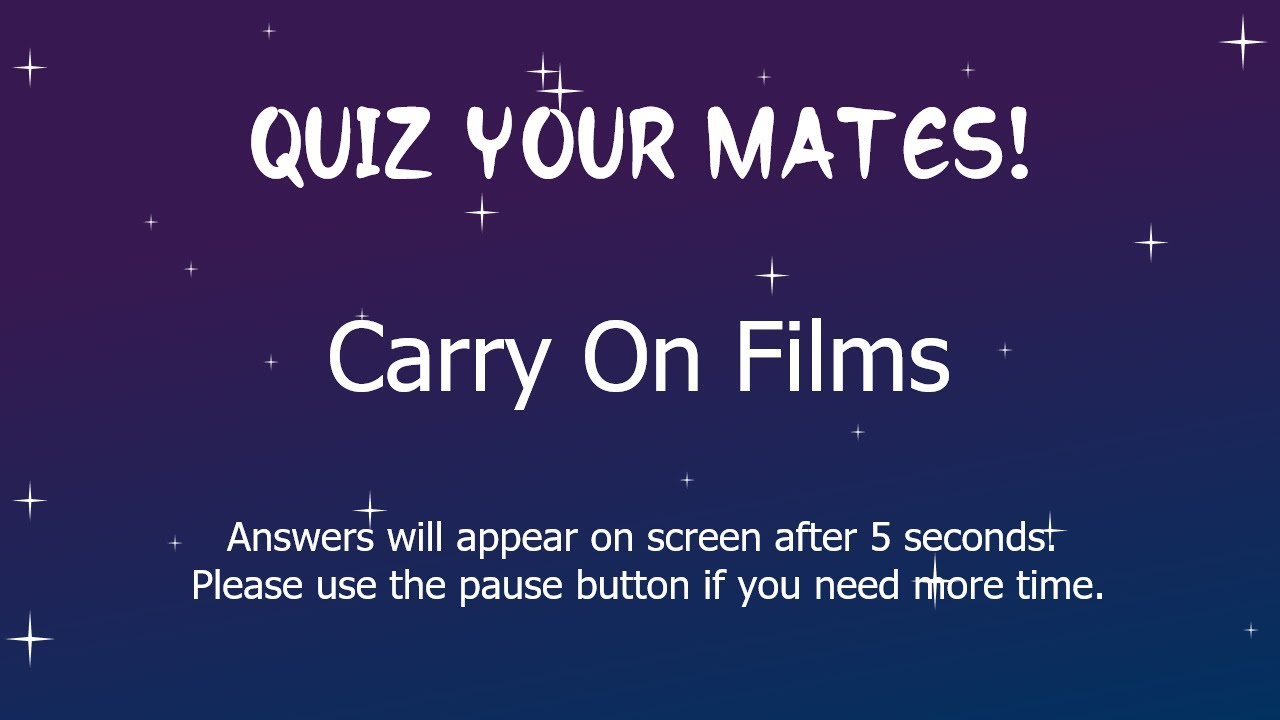 Carry On Films Quiz, with answers