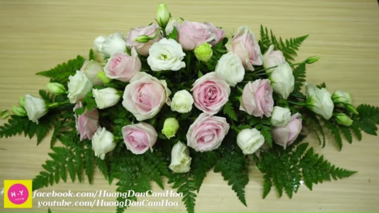Cách cắm hoa để bàn đẹp HOA HỒNG SWEET AVALANCH ,Hoa cát tường Đà Lạt