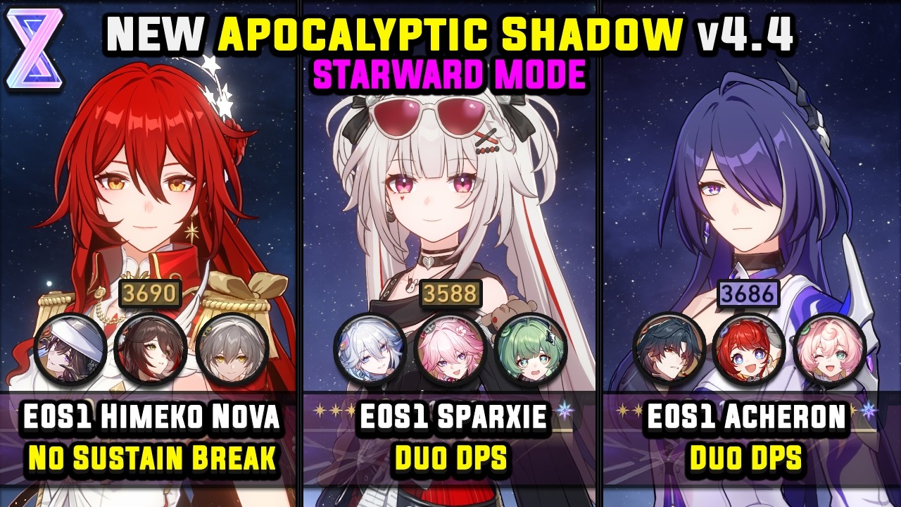 E0S1 Himeko Nova & E0S1 Sparxie & E0S1 Acheron (4 Star) Starward Mode - Apocalyptic Shadow 4.4