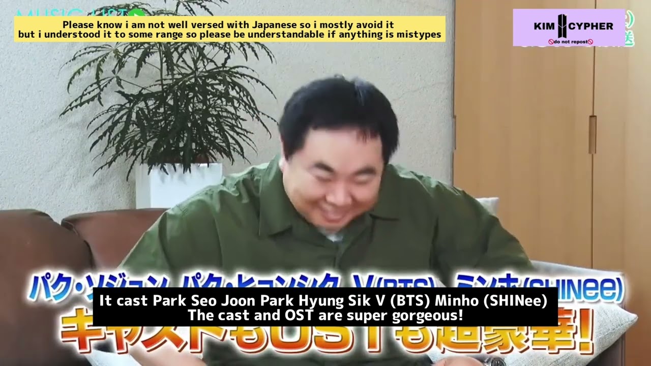 [ENG SUB] BS Fuji Music List Mr. Tsukaji praised V performance in hwarang very much.