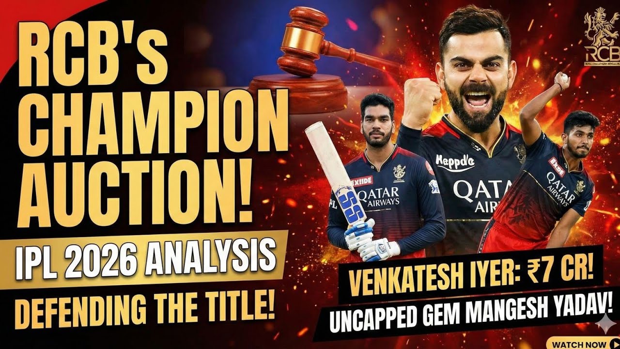 RCB IPL Mini Auction Review | Full Squad & Playing 11 Analysis | Venkatesh Iyer Role? #rcb #cricket 
