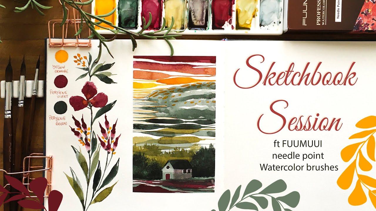 Only 3 colors! Watercolor painting ft FUUMUUI needle point brushes