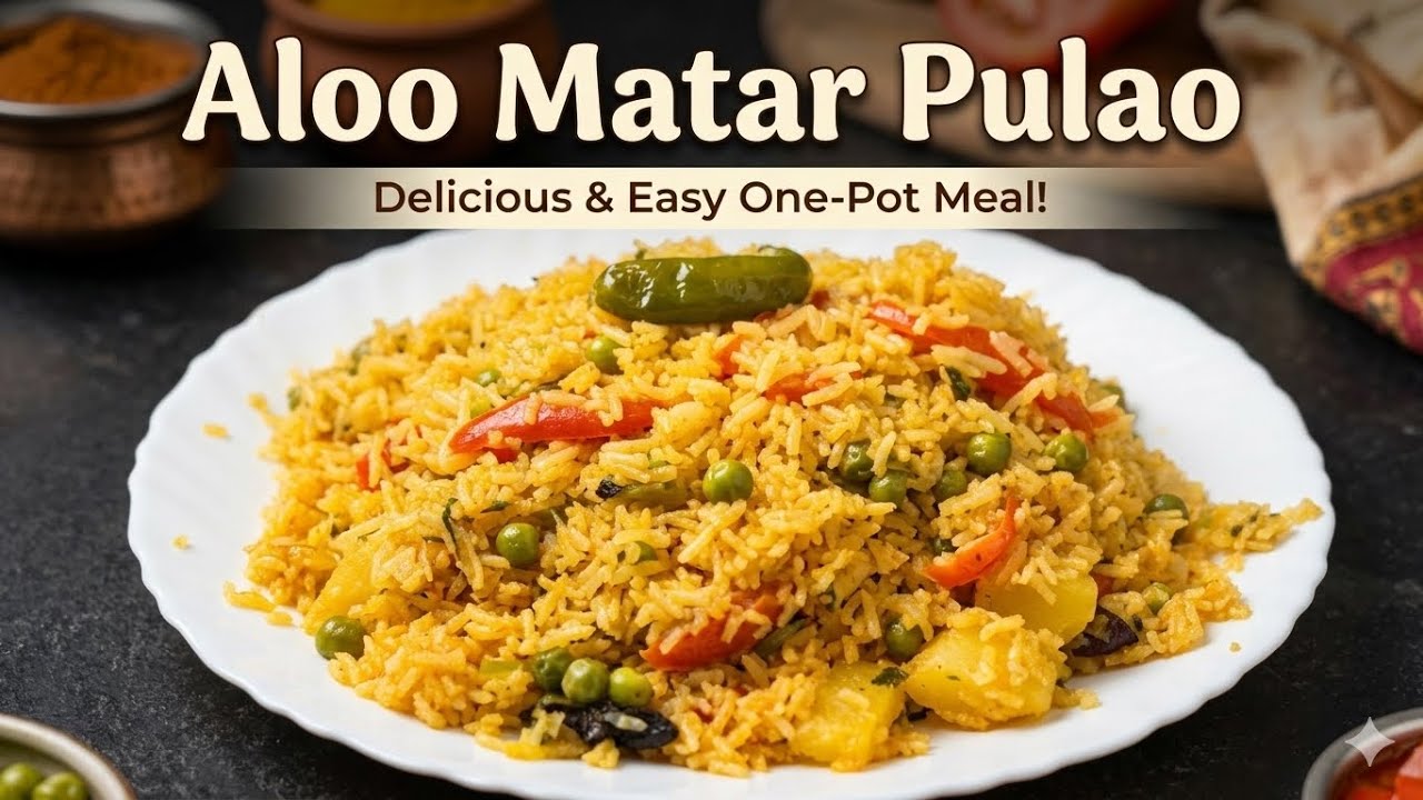Aloo Matar Pulao Recipe | simple Potato Peas Rice | peas pulao Rice | Batani Bath