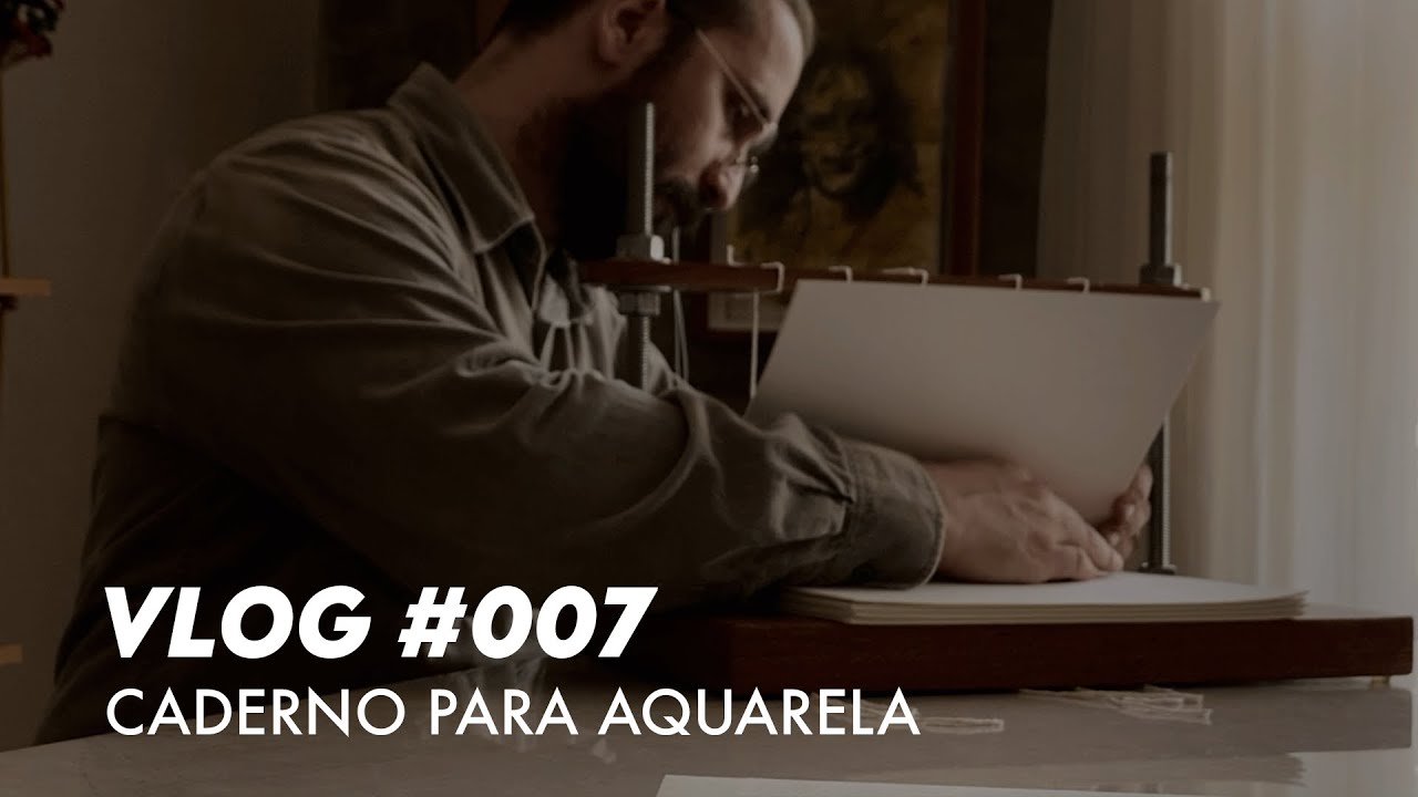 Caderno para Aquarela, encadernação com costurador - VLOG #007