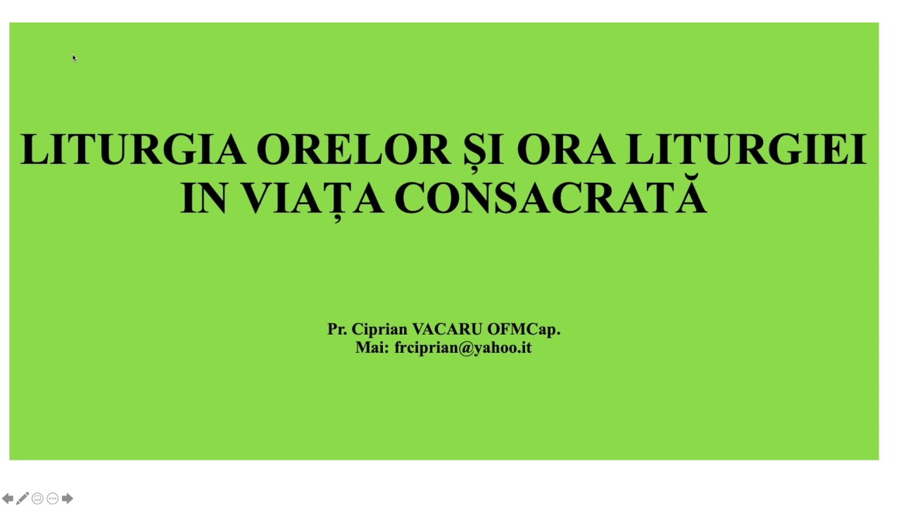 LITURGIA ORELOR ȘI ORA LITURGIEI ÎN VIAȚA CONSACRATĂ (reflecții asupra rugăciunii psalmilor)