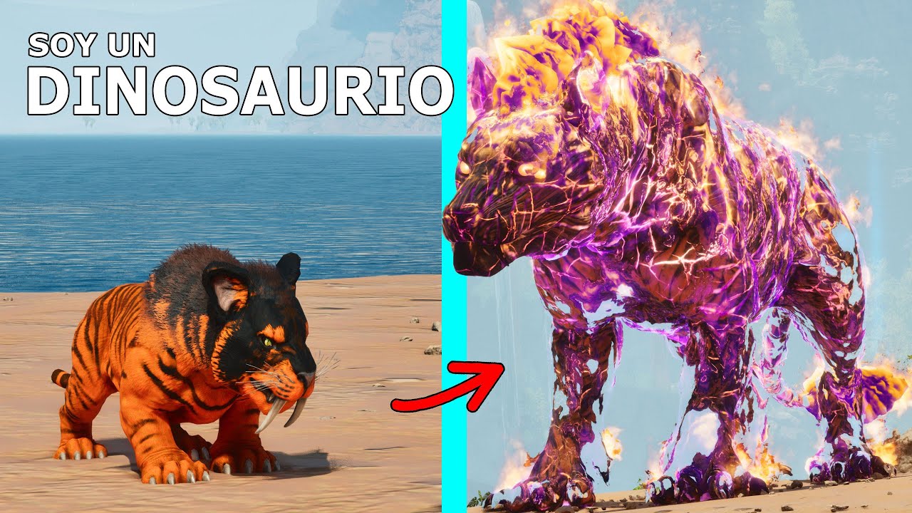 LA HISTORIA DEL DINOSAURIO LEÓN DE FUEGO! Evoluciono en el nuevo Pyromane ARK Soy un Dinosaurio