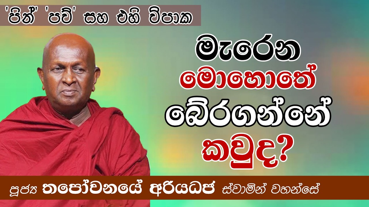 මැරෙන මොහොතේ ඔබව බේරගන්නේ කවුද? 😱 පින් පව් සහ එහි විපාක | තපෝවනයේ අරියධජ හිමි