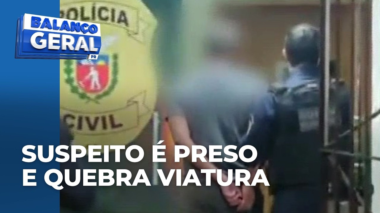 Suspeito de violência doméstica é preso e ainda quebra viatura da Guarda Municipal